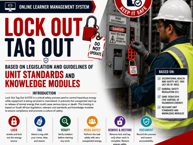 Lock Out Tag Out Introduction - Based On Legislation And Guidelines Of Unit Standards And Knowledge Modules course image